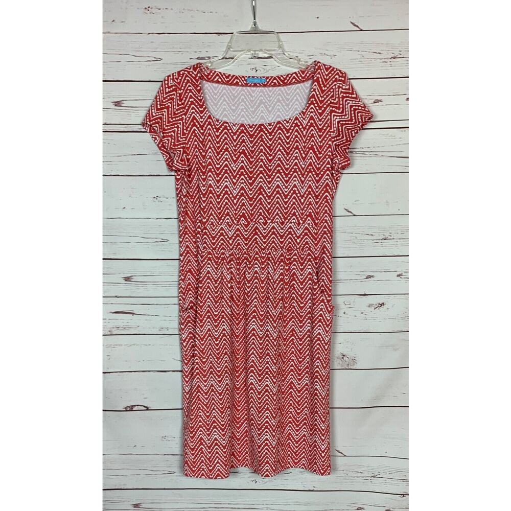 J.McLaughlin Women's M Medium Coral Short Sleeve Catalina Cloth Pockets Dress